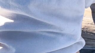 Beach adventure ends with hot outdoor sex! Amateur Milf!