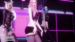 [MMD] KISS OF LIFE - Midas Touch Ahri Akali Seraphine Sexy Kpop Dance Uncensored Hentai
