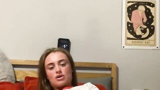 Scottish curvy slut loves fucking herself while her family is busy