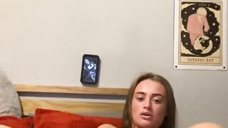 Scottish curvy slut loves fucking herself while her family is busy