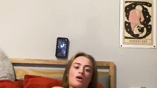 Scottish curvy slut loves fucking herself while her family is busy