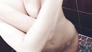 SHOWER- cute brunette small titties big ass