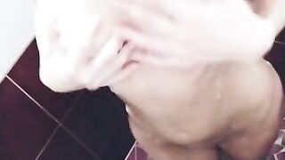 SHOWER- cute brunette small titties big ass