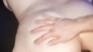 Blonde fuckdoll filled with PLUG and SLEEVE, used in doggy