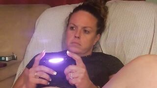 Secretary gets off of work and spreads her legs and shows off her thick juicy thighs and laughs