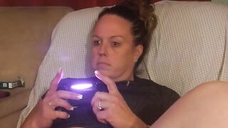 Secretary gets off of work and spreads her legs and shows off her thick juicy thighs and laughs