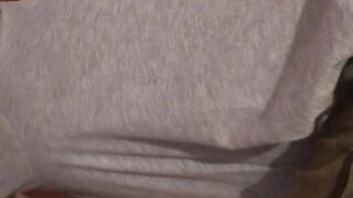 Secretary gets off of work and spreads her legs and shows off her thick juicy thighs and laughs