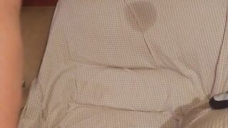 Secretary gets off of work and spreads her legs and shows off her thick juicy thighs and laughs