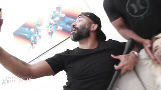 Nympho Kyra Sex takes a baseball bat up the ass before getting a nasty treatment by 5 big cocks with DAP 0% Pussy ,showing her prolapse pushing whipped cream, chocolate ,milk enemas and drinking piss