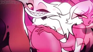 angel x oc x verosika FFM orgy bitch mommy hazbin hotel helluva boss femboy trap