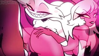 angel x oc x verosika FFM orgy bitch mommy hazbin hotel helluva boss femboy trap