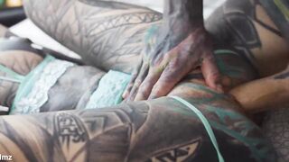 Tattooed Teen Balls Deep Fucking