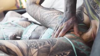 Tattooed Teen Balls Deep Fucking