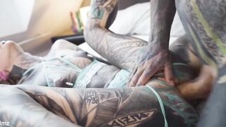 Tattooed Teen Balls Deep Fucking