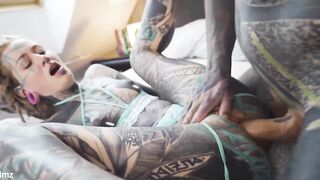 Tattooed Teen Balls Deep Fucking