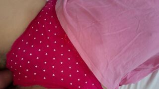 Rubbing No Penetration, My Horny StepSister Teasing Me with Her Hairy Pussy in Cute Panties